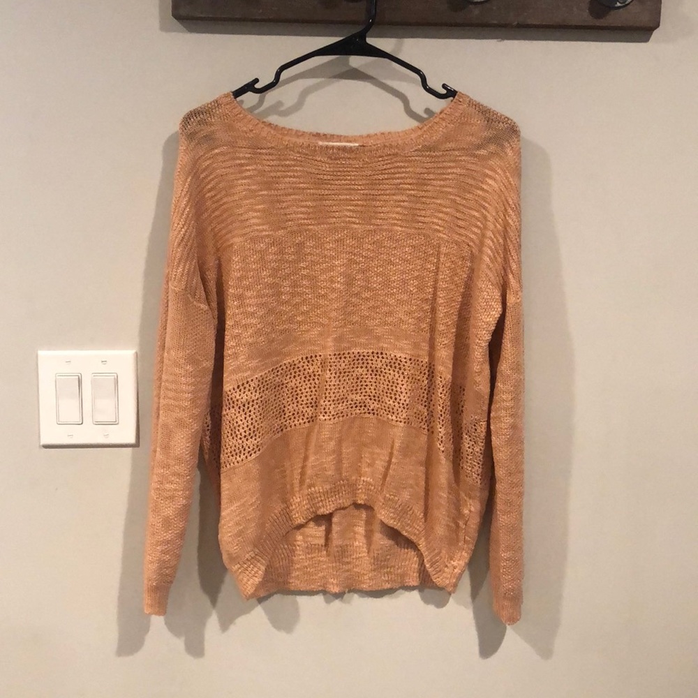 “Cozy” rusty orange/peach knit sweater